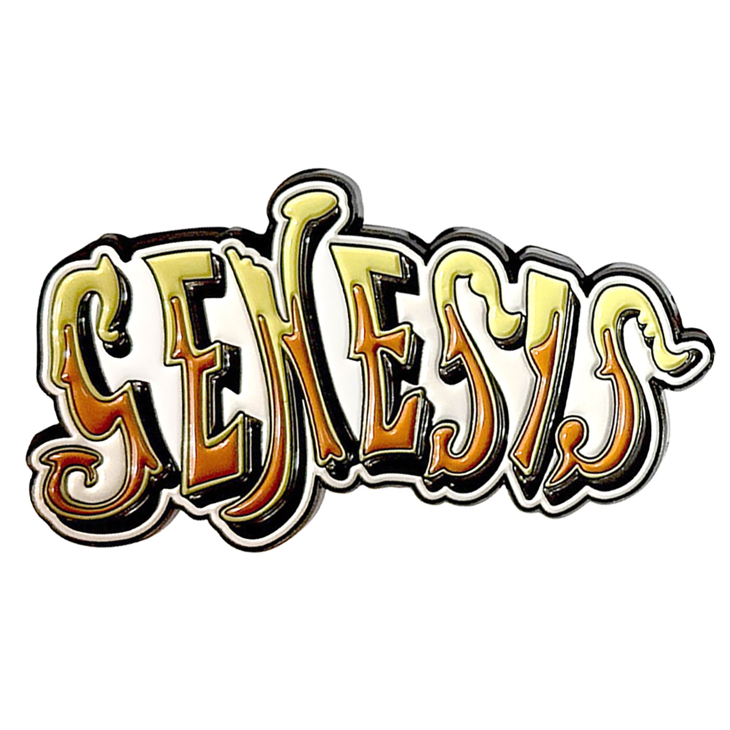 Genesis Orange Classic Logo Pewter Pin Badge Front