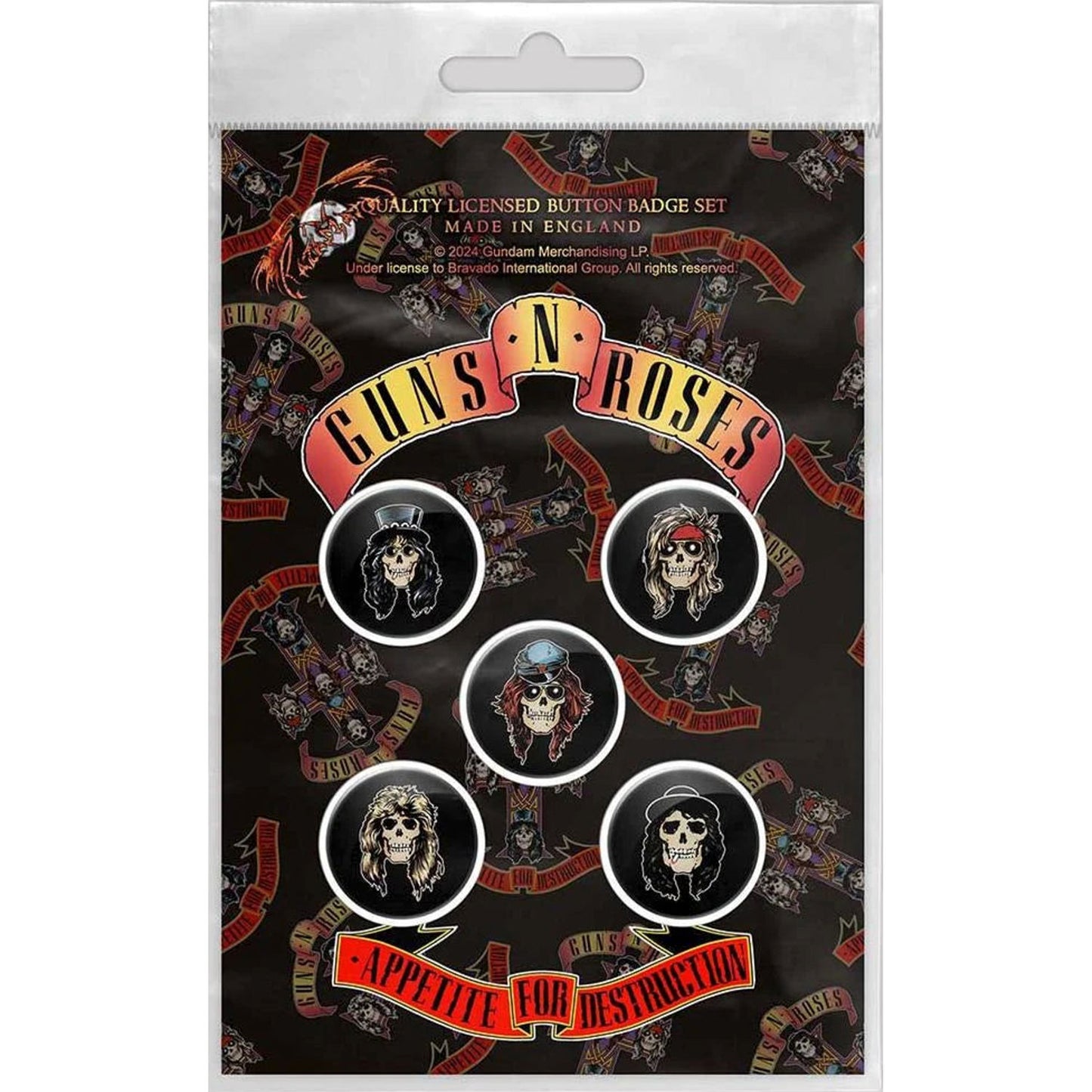 Guns N Roses Appetite Skulls Collector Items Front