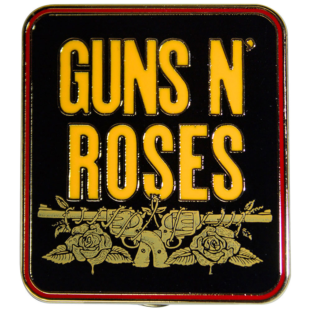 Guns N Roses Stacked Black Pewter Pin Badge Front