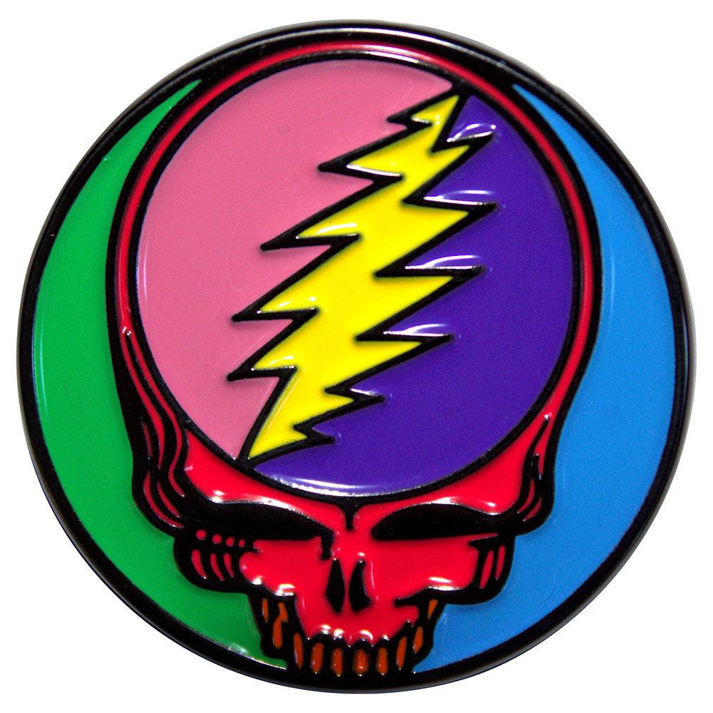 Grateful Dead Multicoloured Steal Your Face Pewter Pin Badge Front