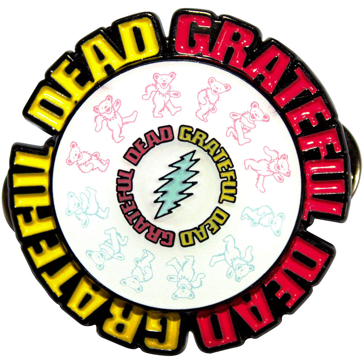 Grateful Dead Spinning Emblem Pewter Pin Badge Front