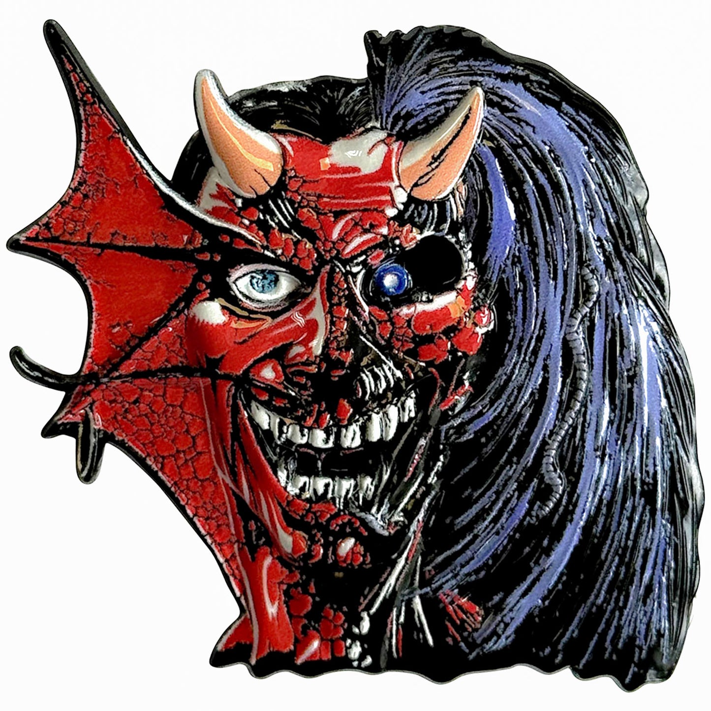 Iron Maiden Purgatory Eddie Pewter Pin Badge Front
