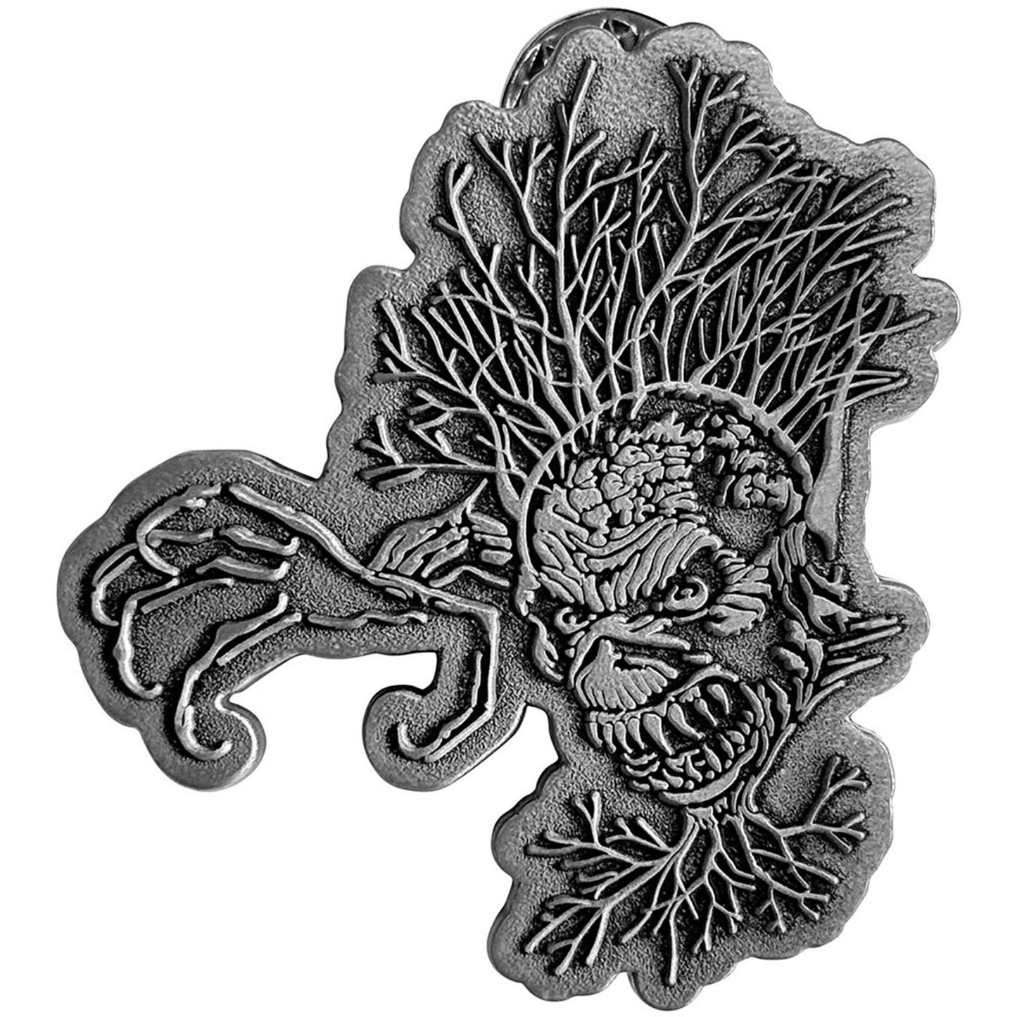 Iron Maiden Fear Of The Dark Eddie Pewter Pin Badge Front