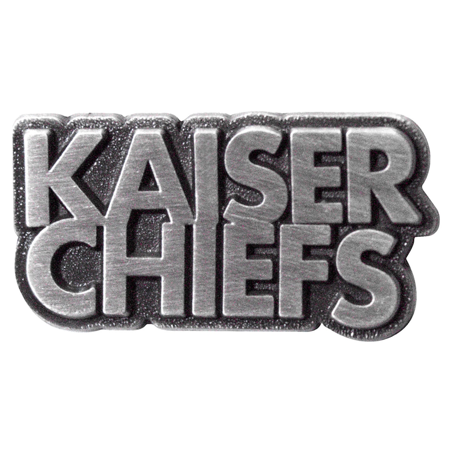 Kaiser Chiefs Skewed Logo Pewter Pin Badge Front