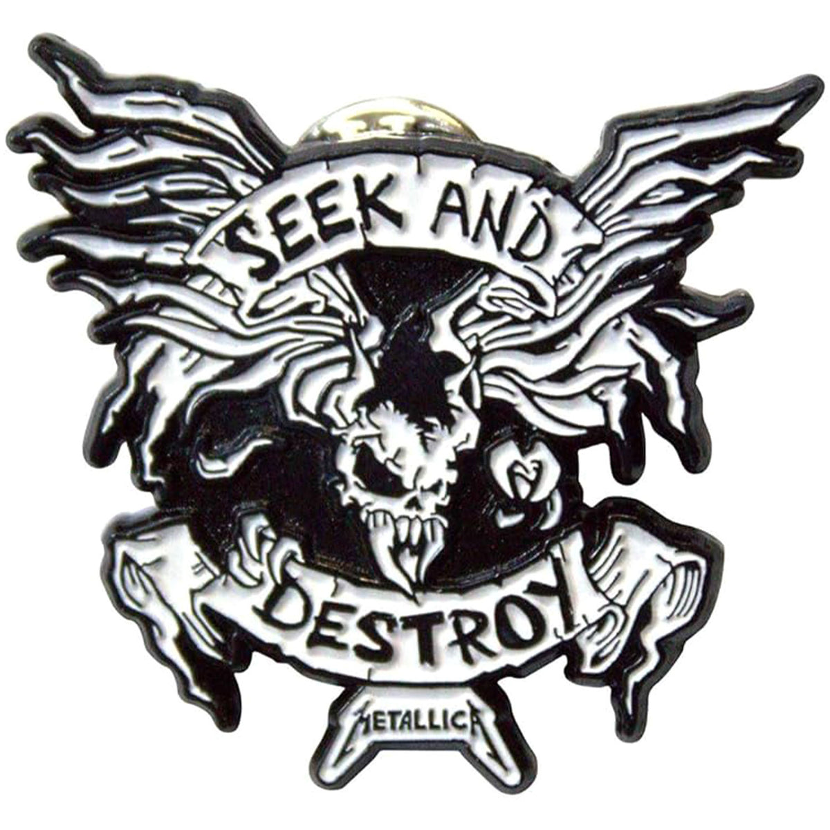 Metallica Seek & Destroy Pewter Pin Badge Front