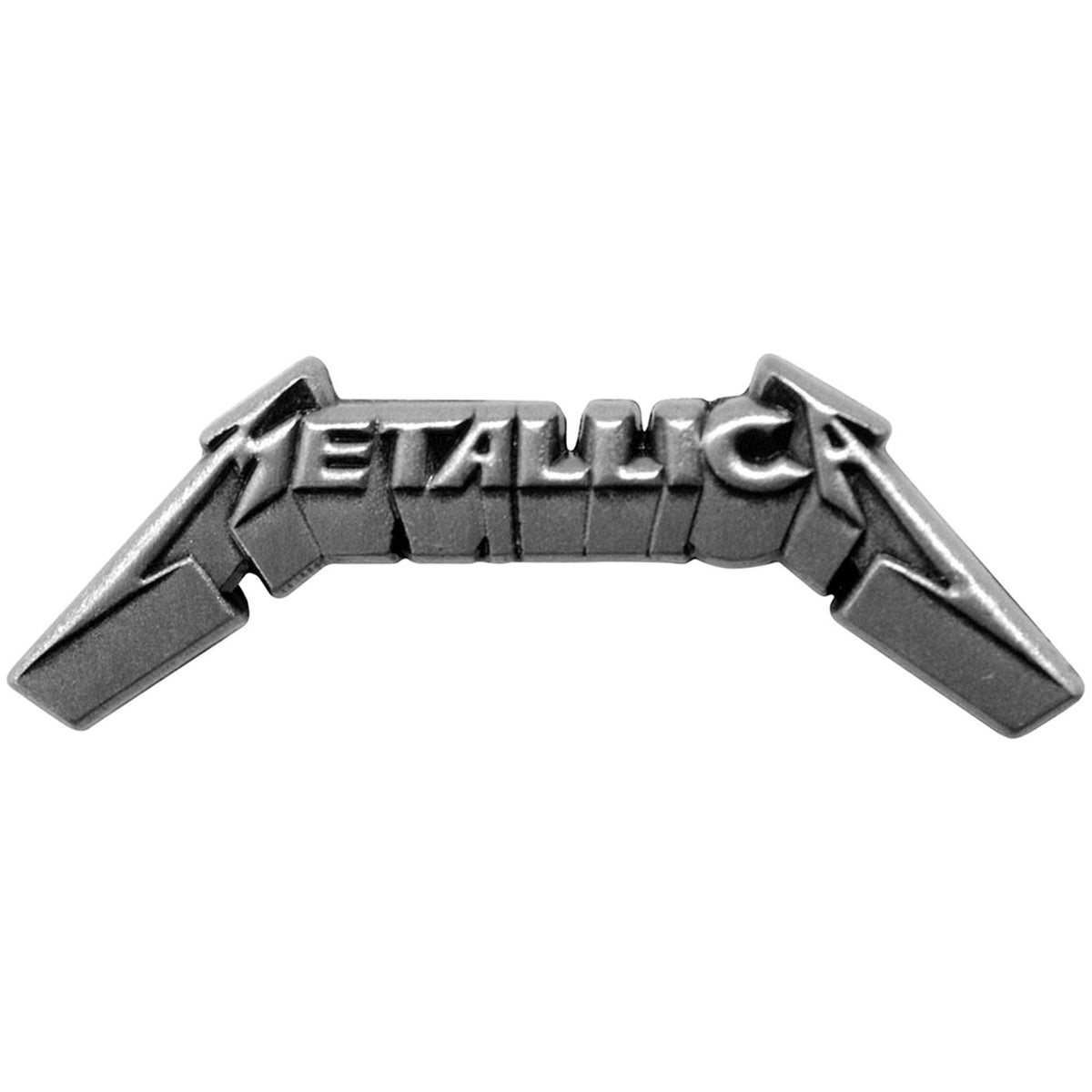 Metallica 3d Logo Pewter Pin Badge Front