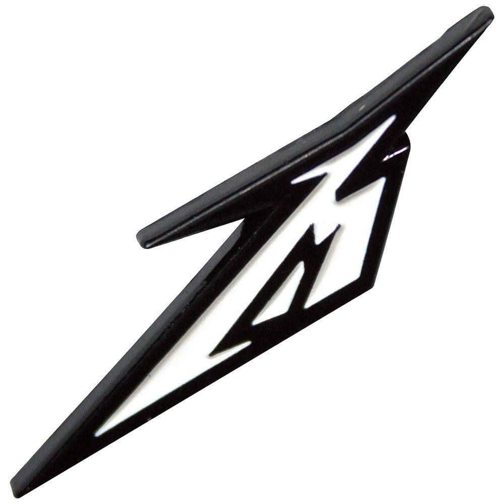 Metallica Black & White M Logo Pewter Pin Badge Front