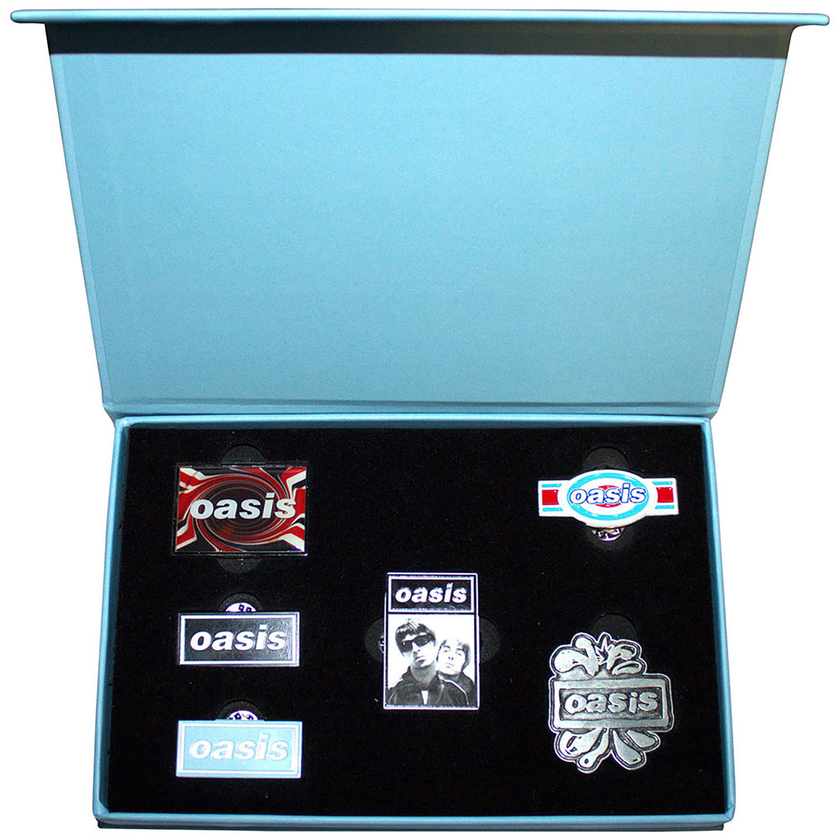 Oasis Logos Pewter Pin Badge Back
