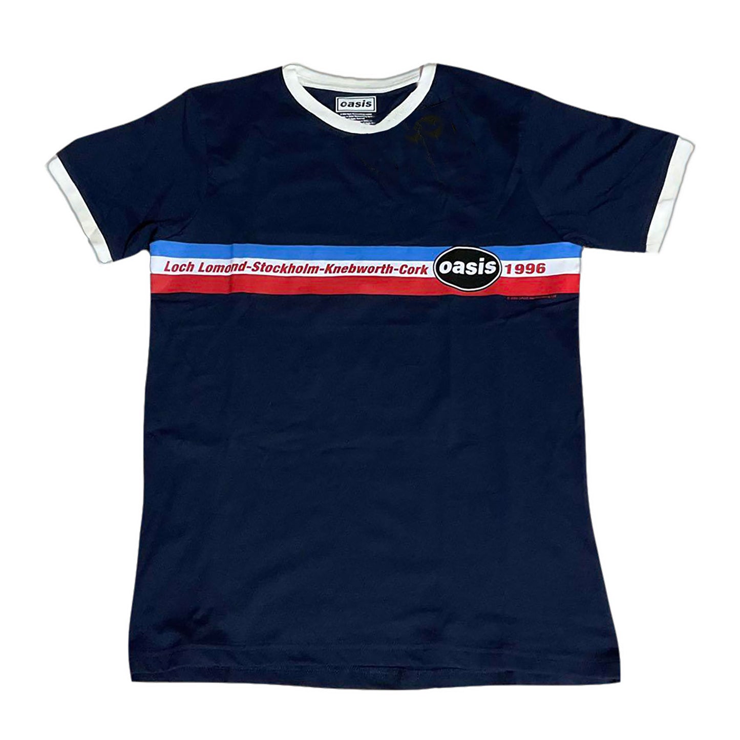 Oasis 1996 Tour Horizontal Stripes T-shirt Front