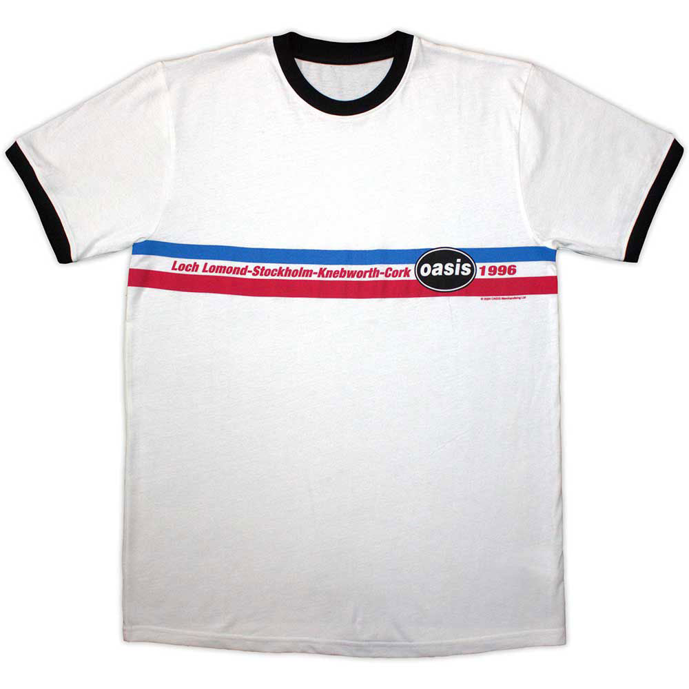 Oasis 1996 Tour Horizontal Stripes T-shirt Front