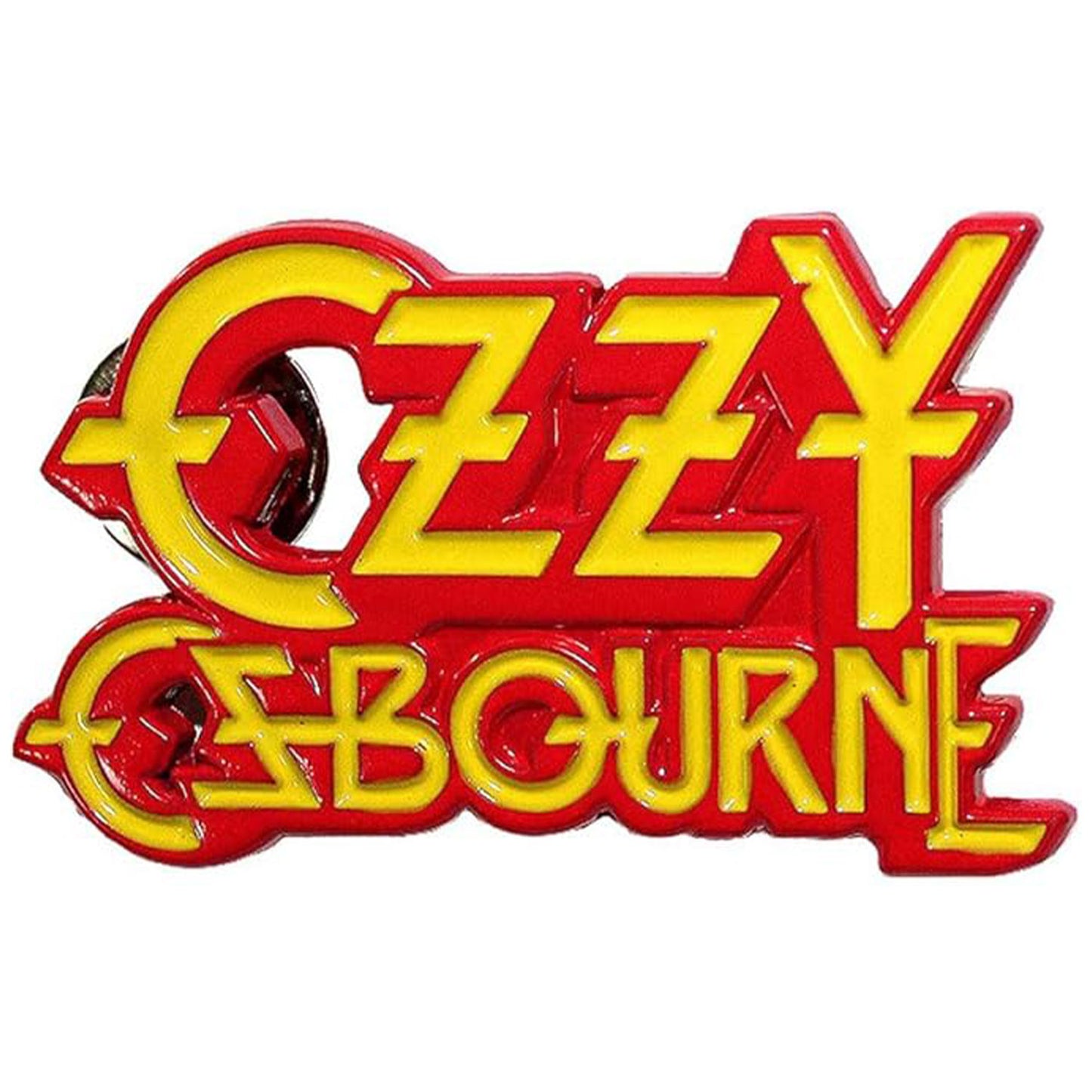 Ozzy Osbourne Stacked Logo Pewter Pin Badge Front
