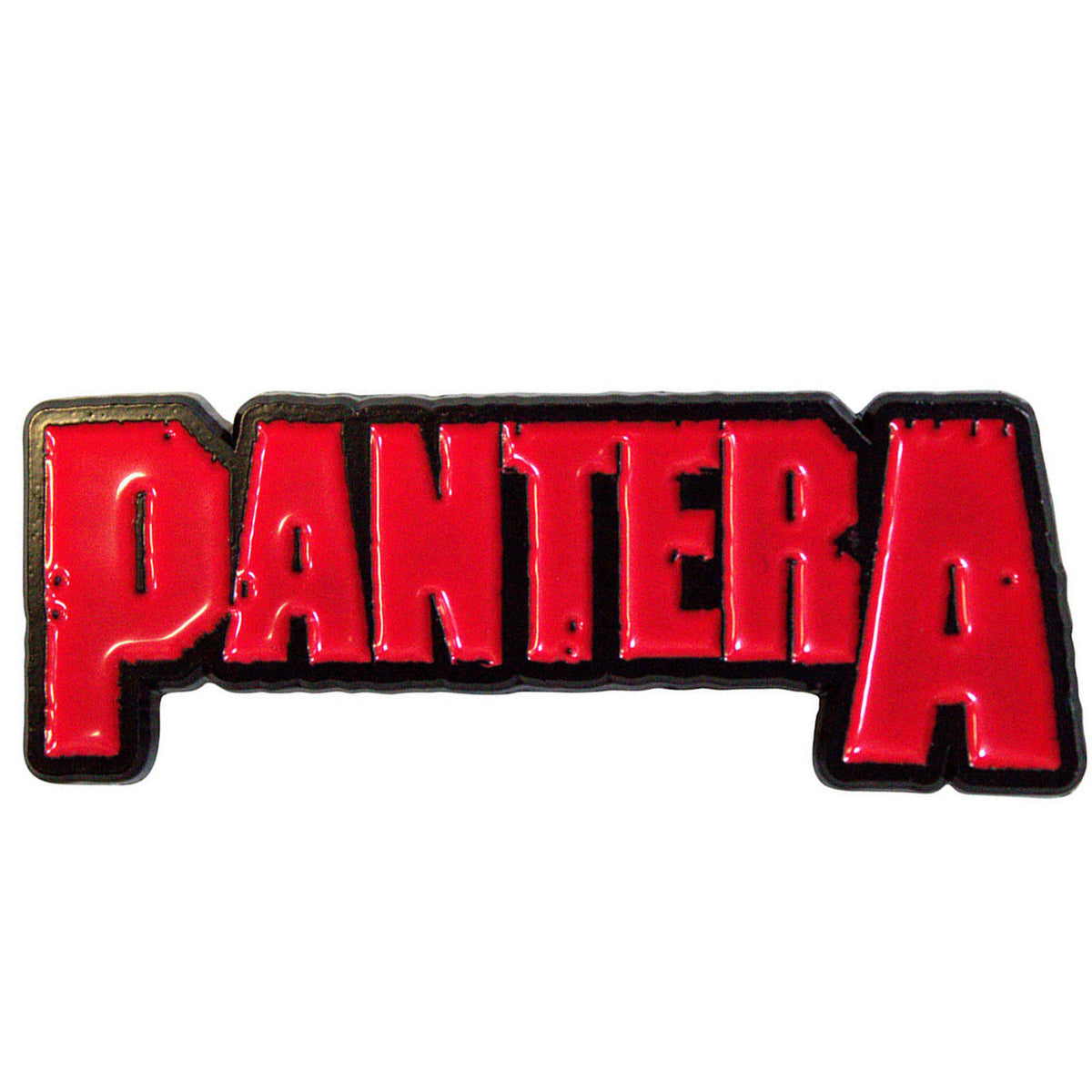 Pantera Red Logo Pewter Pin Badge Front