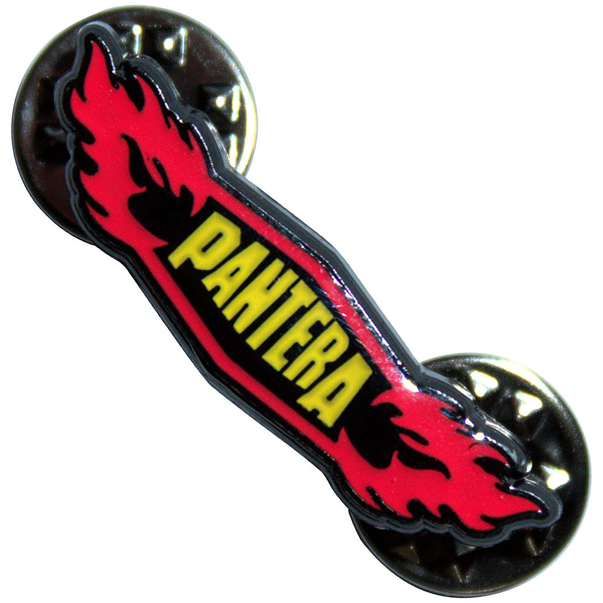 Pantera Flames Pewter Pin Badge Front