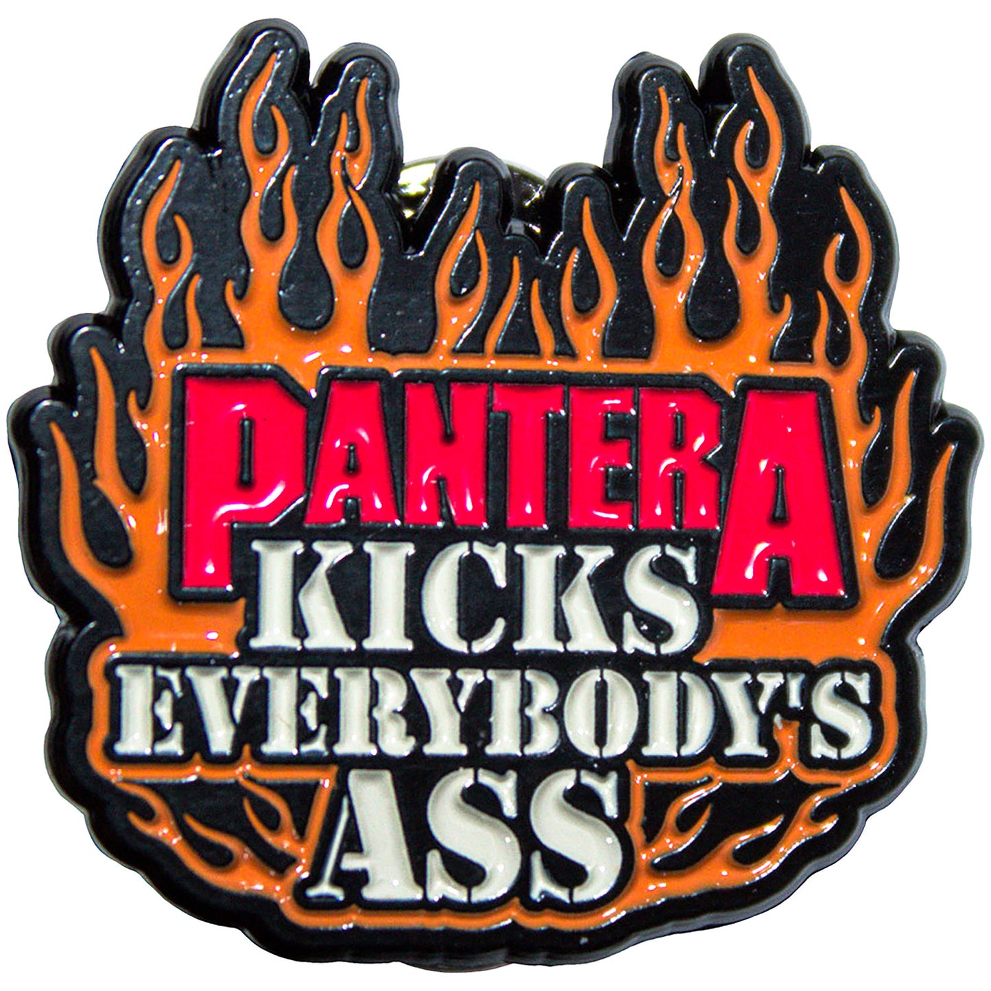 Pantera Kicks Pewter Pin Badge Front