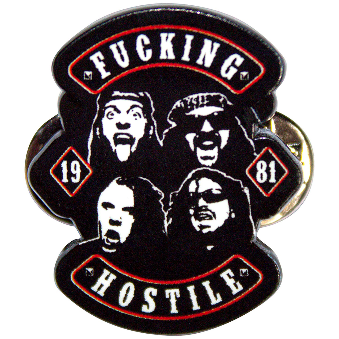 Hostile Pewter Pin Badge