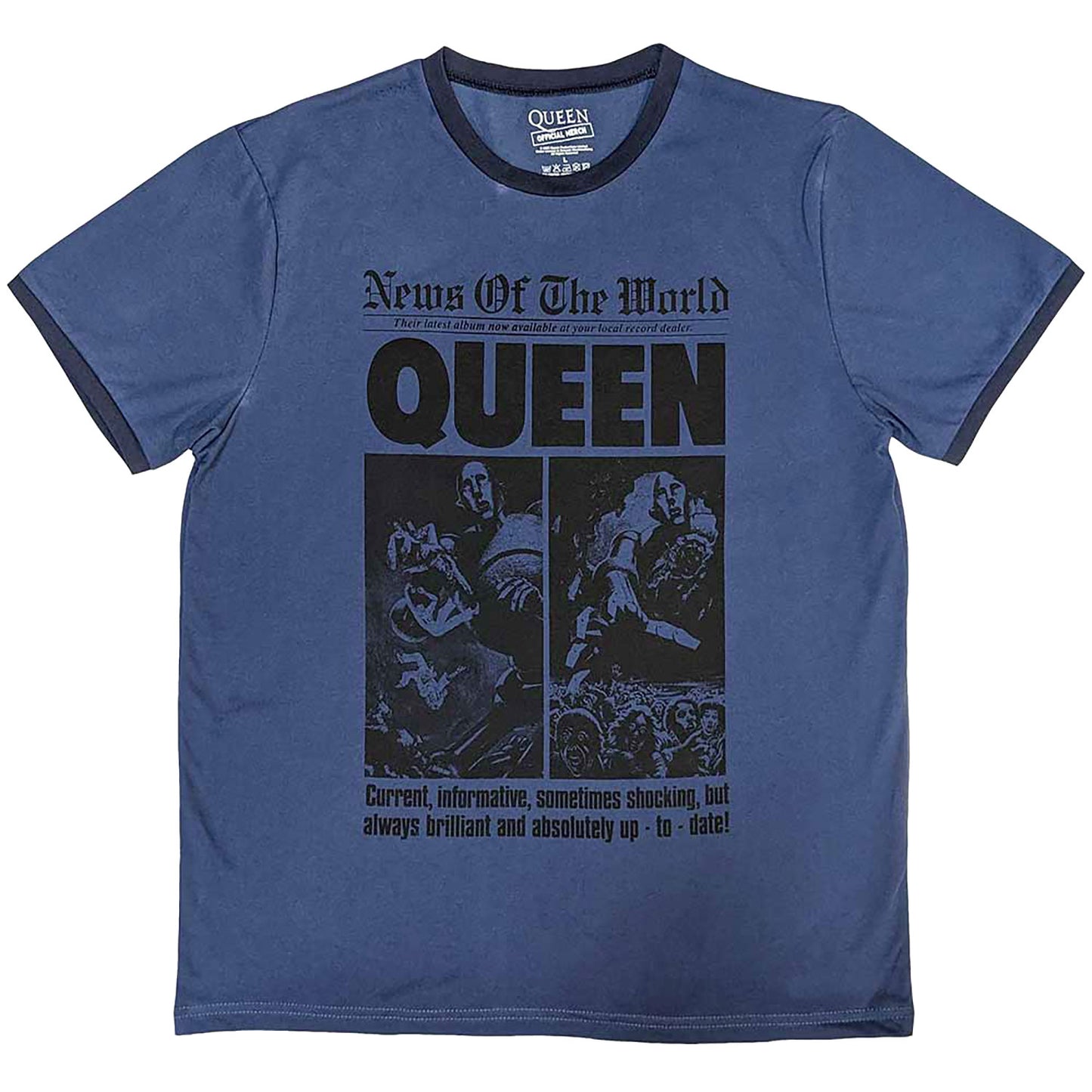 Queen News Of The World 40th Front Page T-shirt Front