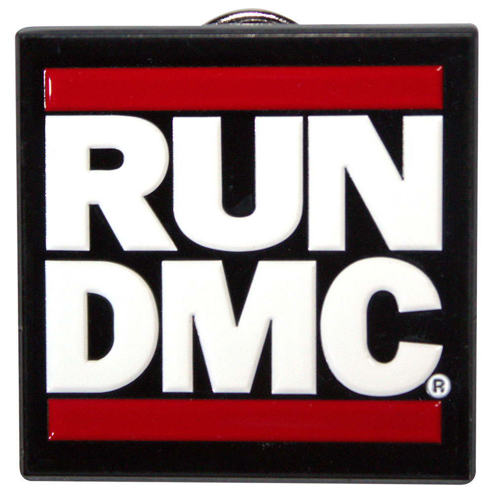Run DMC Logo Pewter Pin Badge Front