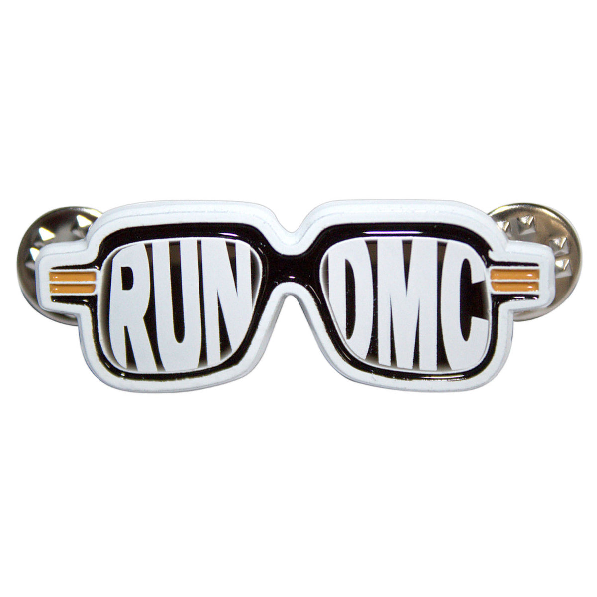 Run DMC Glasses Pewter Pin Badge Front
