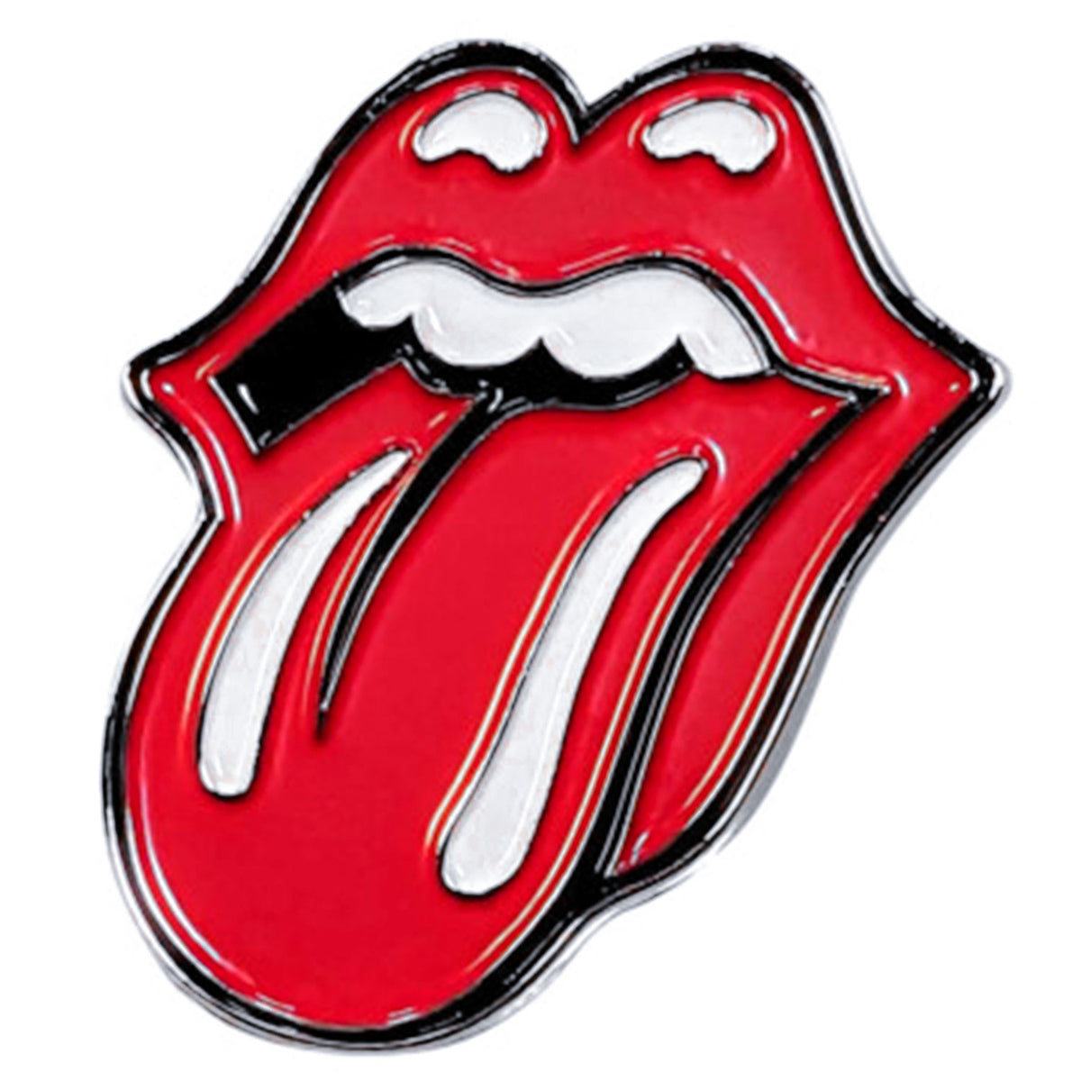 Rolling Stones Classic Tongue Large Pewter Pin Badge Front