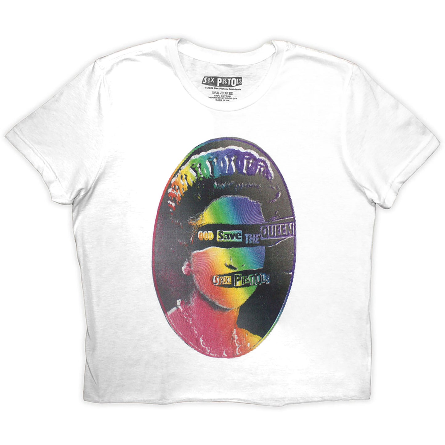 Sex Pistols God Save The Queen Rainbow Print Girls Jr Front