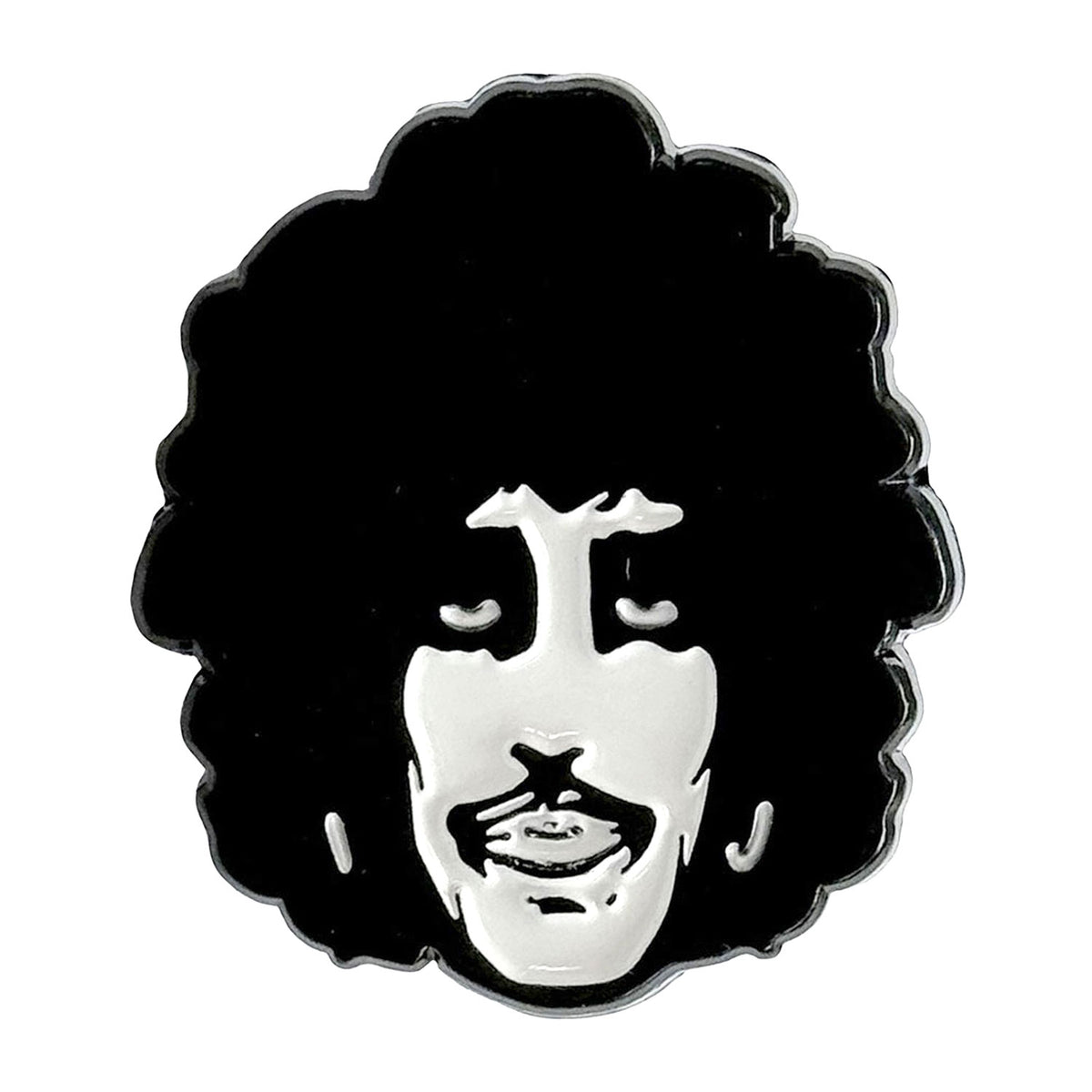 Thin Lizzy Phil Portrait Pewter Pin Badge Front