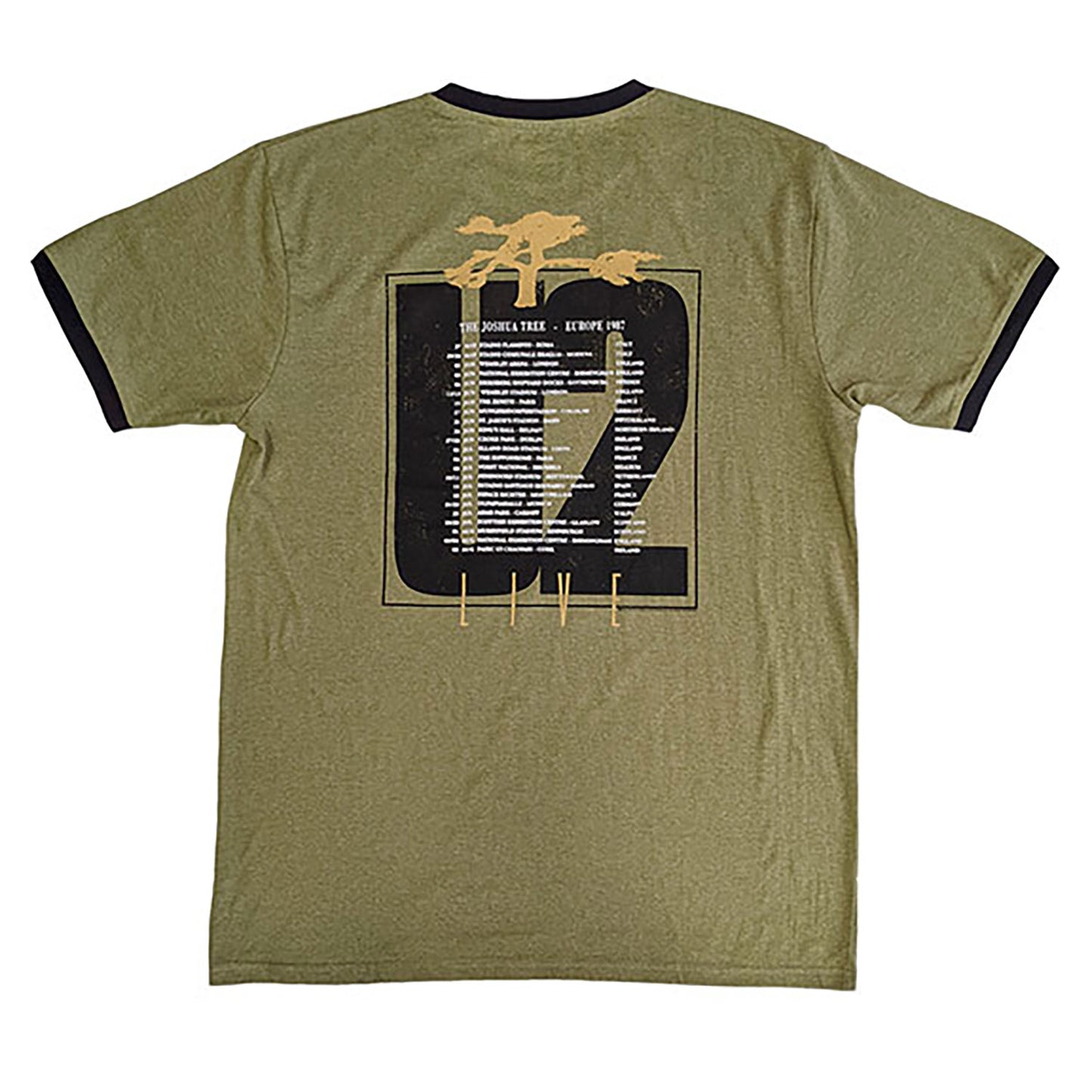 U2 Joshua Tree Europe 1987. T-shirt Back