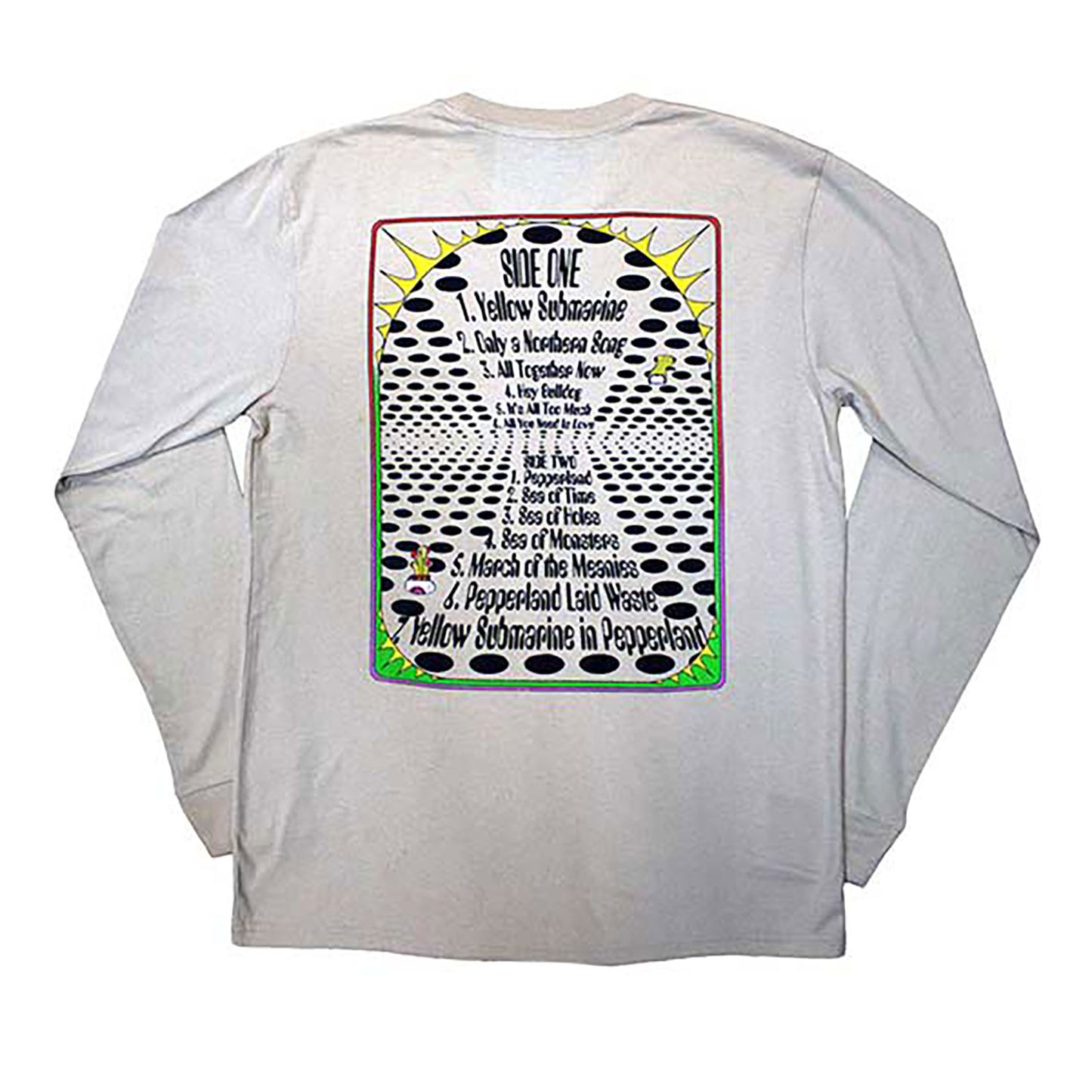 Beatles Yellow Submarine Tracklist Long Sleeve Back
