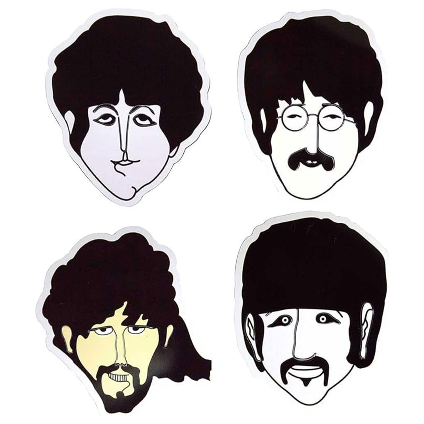 Yellow Submarine Heads Embossed Magnet