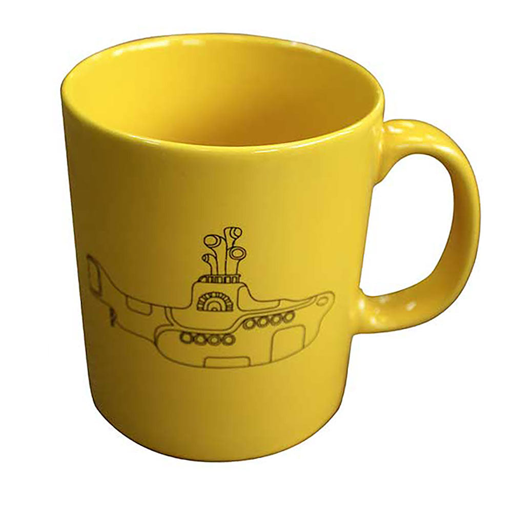Beatles Yellow Submarine Band Outlines Coffee Mug Back