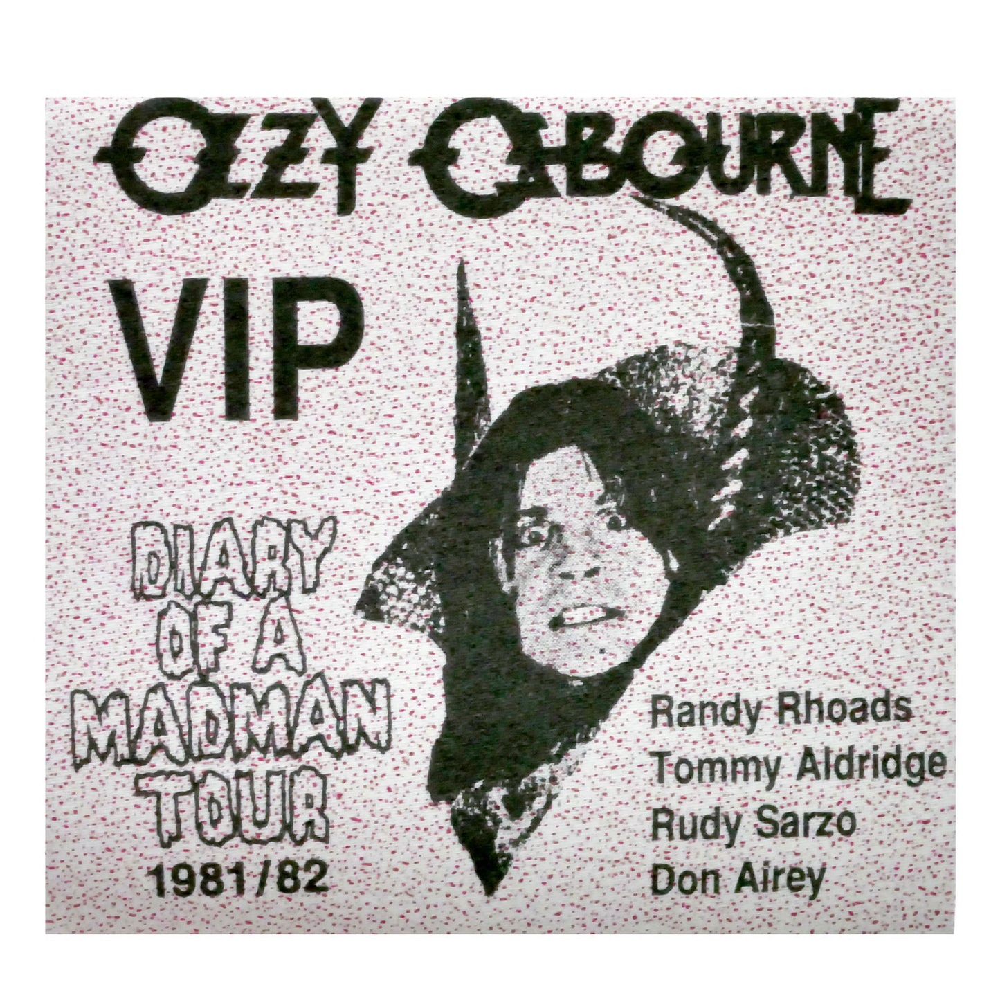 Ozzy Osbourne Diary Of A Madman Tour 1981/82 VIP Cloth Backstage Pass