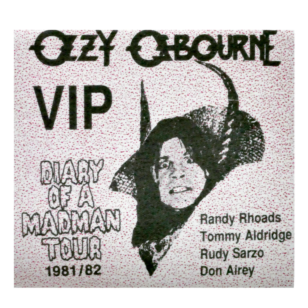 Ozzy Osbourne Diary Of A Madman Tour 1981/82 VIP Cloth Backstage Pass Front