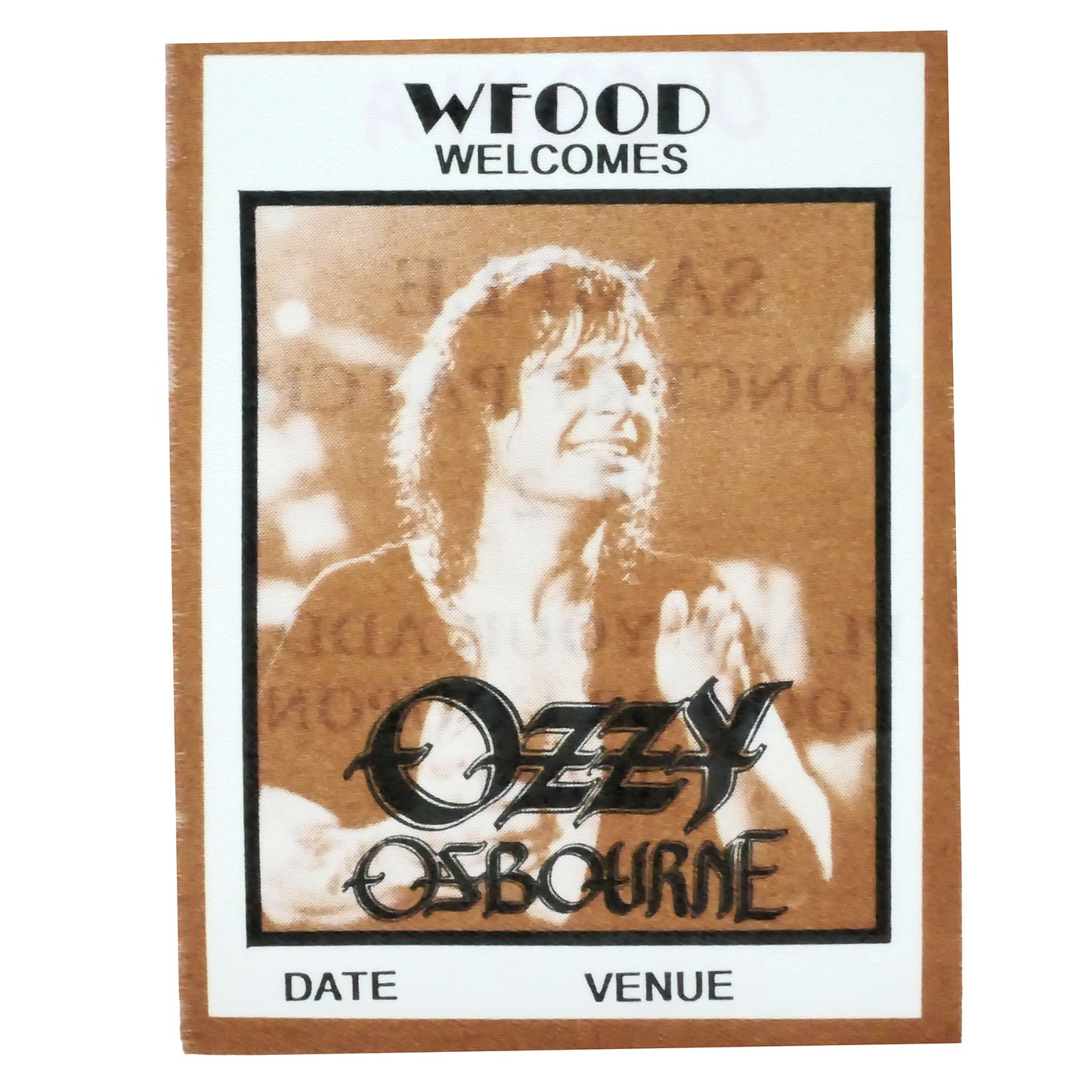 Ozzy Osbourne WFOOD Welcomes Cloth Backstage Pass