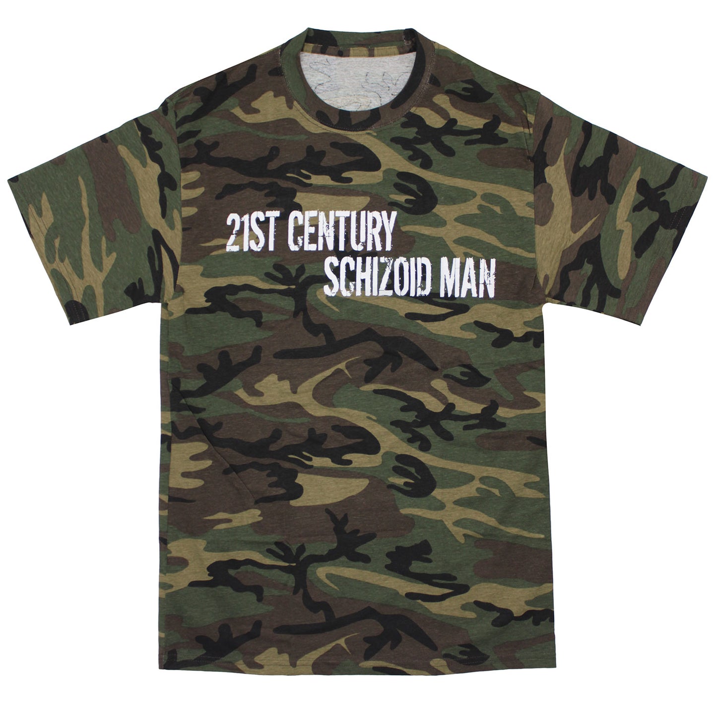 King Crimson 21st Century Schizoid Man Logo On Camo T-shirt Front