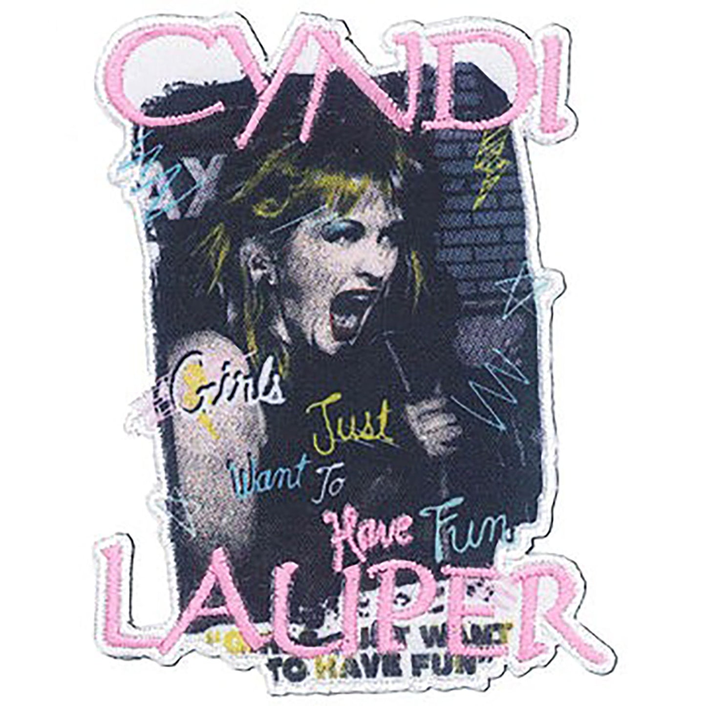 Cyndi Lauper Girls Wanna Have Fun Embroidered Patch Front