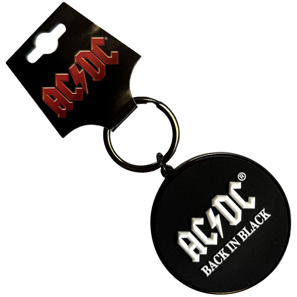 AC/DC Back In Black Metal Key Chain Front