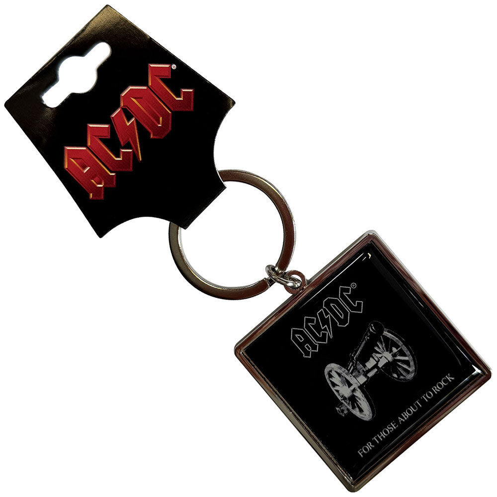 AC/DC Logo Outline For Those About To Rock Metal Key Chain Front