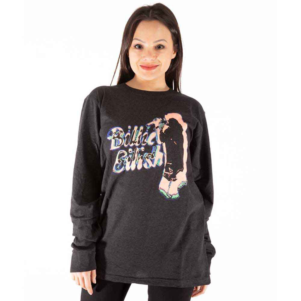 Billie Eilish Neon Silhouette Long Sleeve Front