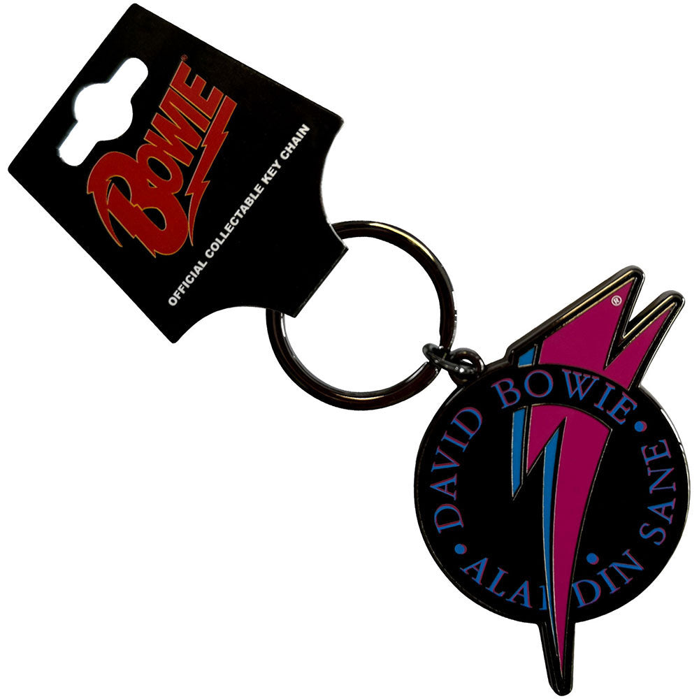David Bowie Aladdin Sane Metal Key Chain Front