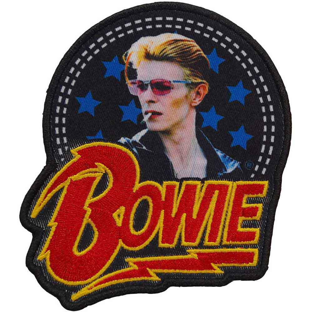 David Bowie Smoking Woven Logo Woven Patch Front