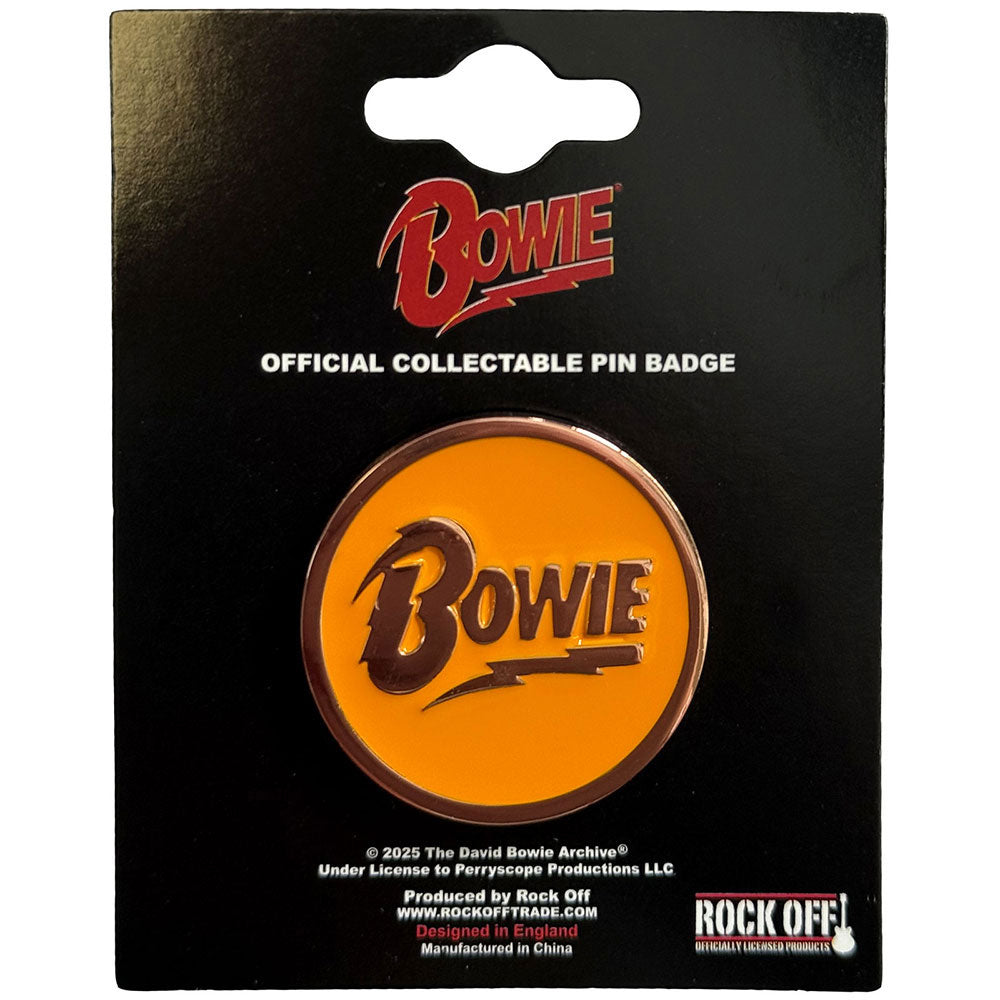 David Bowie Circle Logo Pewter Pin Badge Front