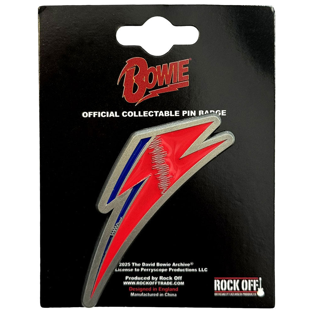 David Bowie Flash Pewter Pin Badge Front