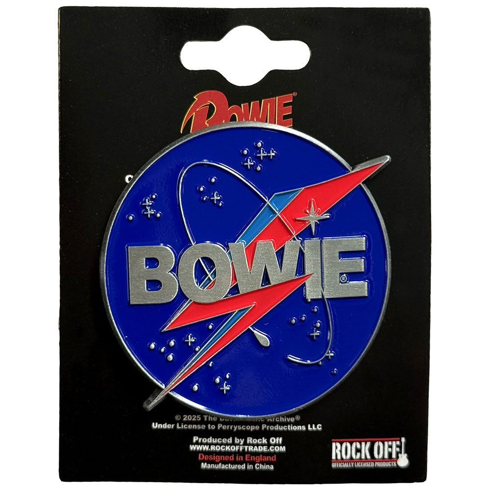 David Bowie Nasa Pewter Pin Badge Front