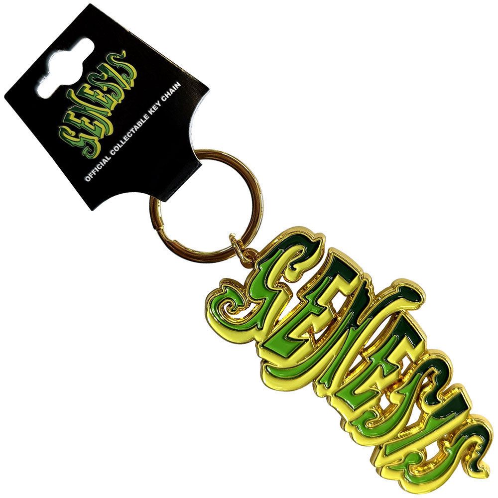 Genesis Green Classic Logo Metal Key Chain Front
