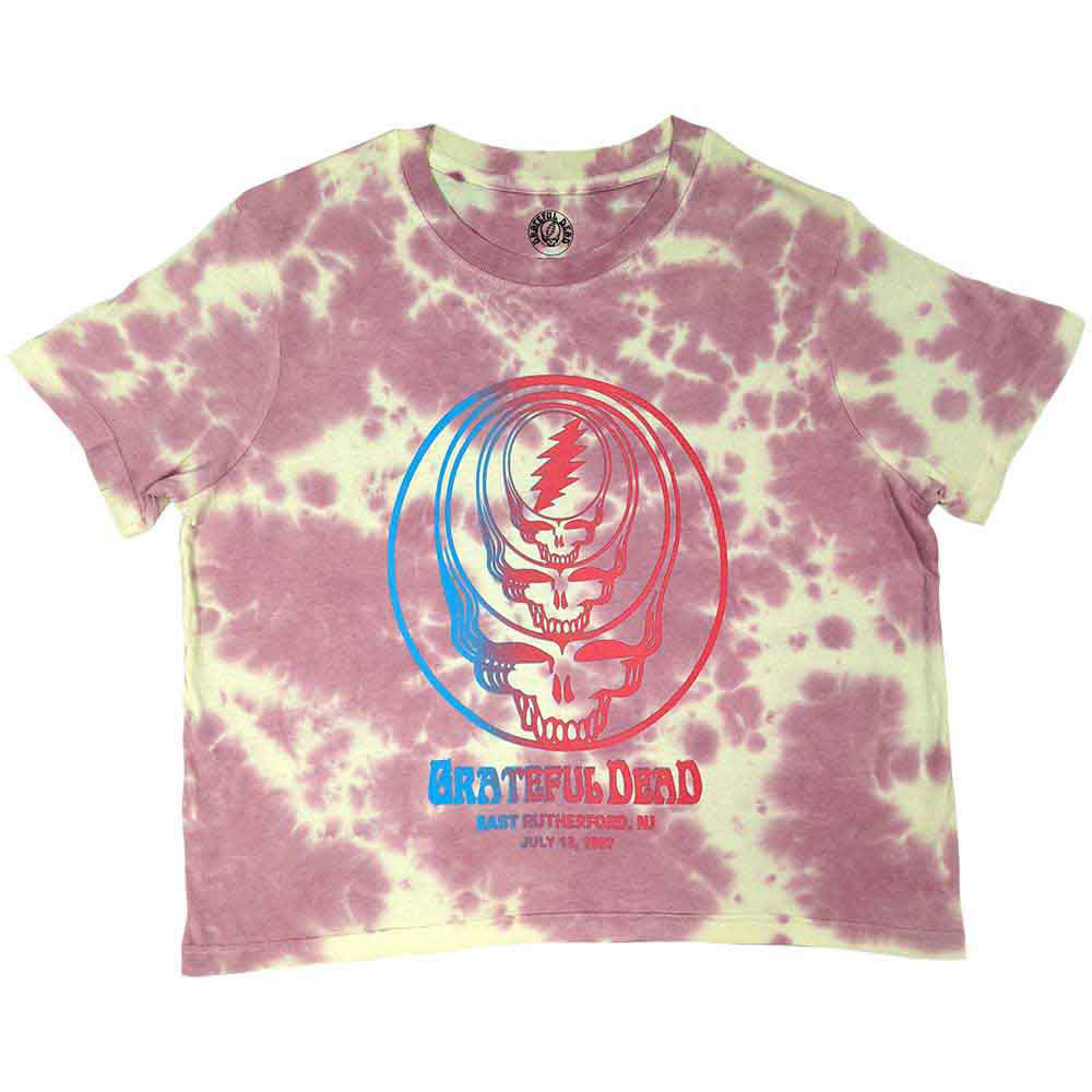 Grateful Dead Concentric Skulls Stone Wash Girls Jr Front