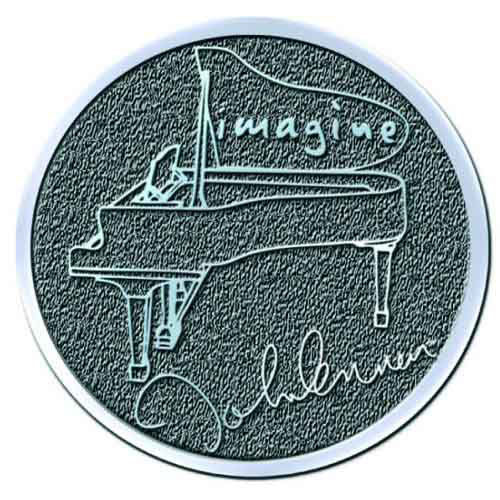 John Lennon Imagine Hichrome Pewter Pin Badge Front