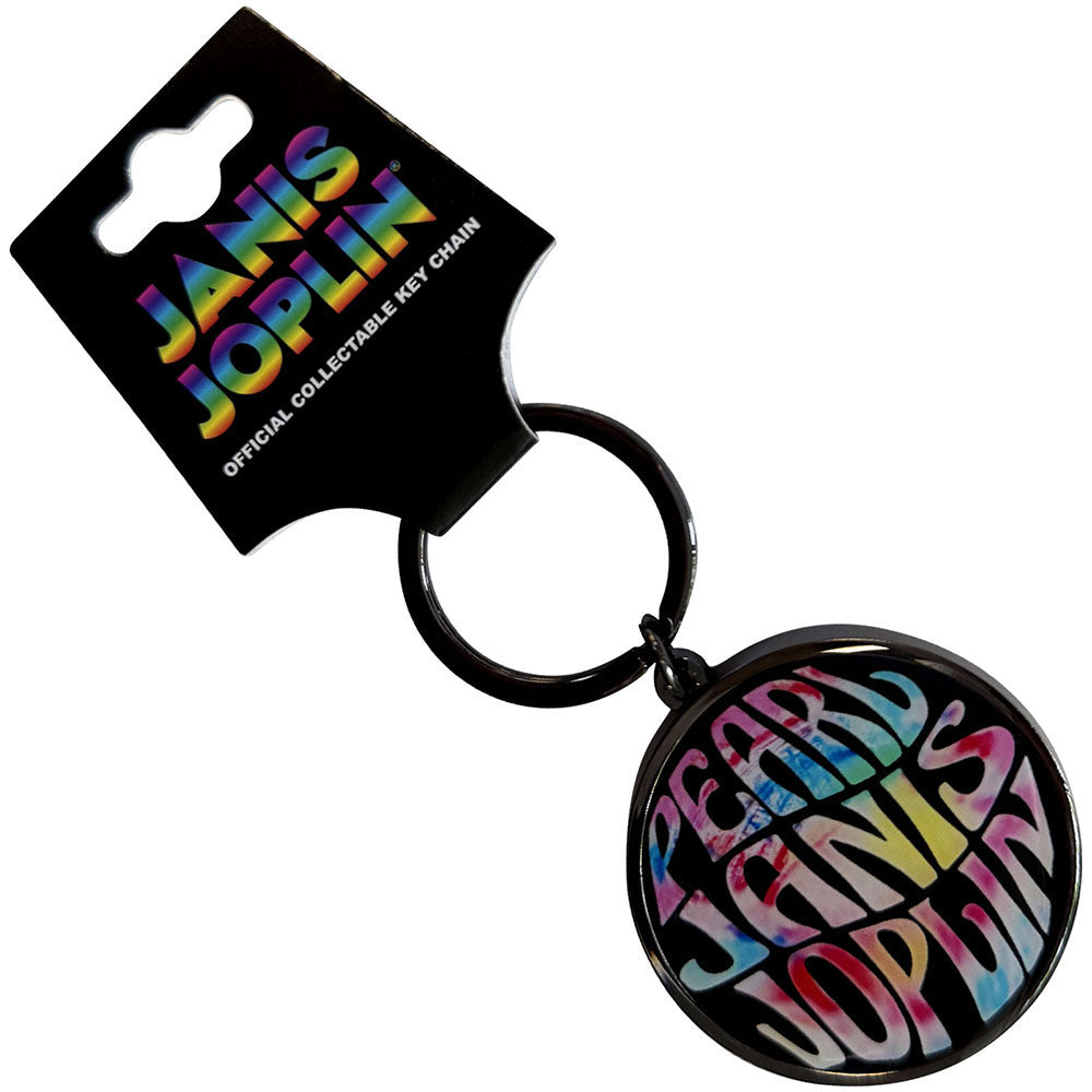 Janis Joplin Pearl Emblem Colour Metal Key Chain Front