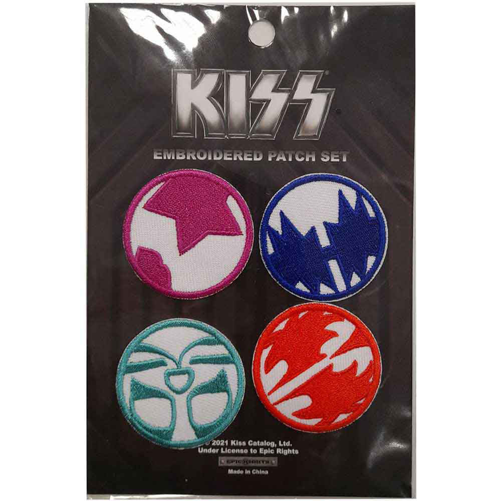 KISS 4 X Mini Icons Woven Patch Front