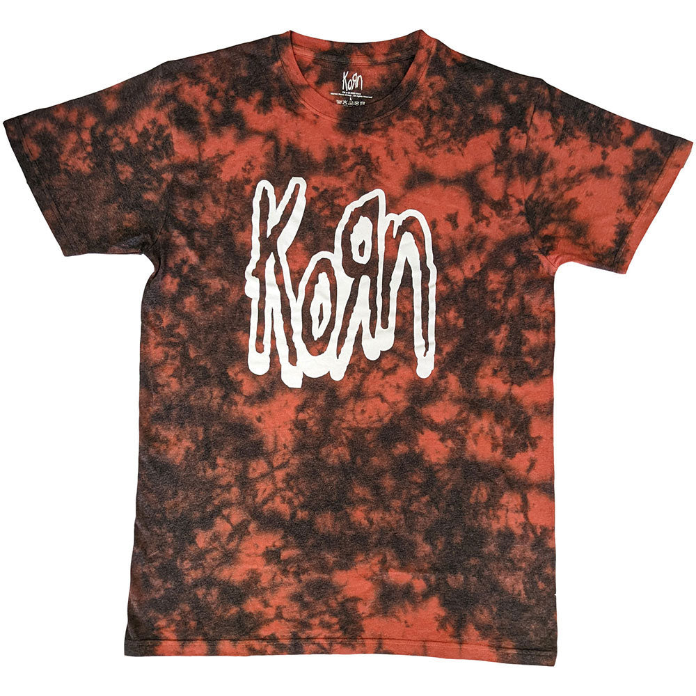 Korn Logo Outline Stone Wash T-shirt Front