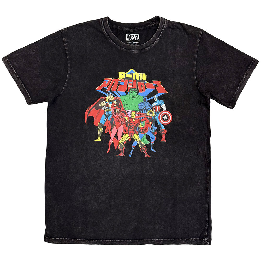 Marvel Comics Avengers Japanese Stone Wash T-shirt Front