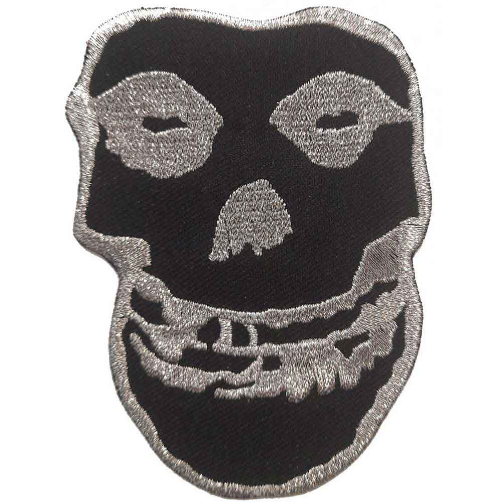 Misfits Inverted Silver Skull Woven Patch Front